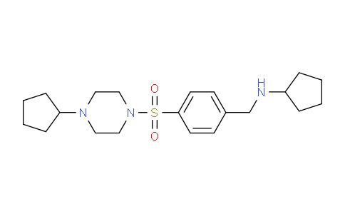 CAS No. 1336912-38-9, N-(4-((4-cyclopentylpiperazin-1-yl)sulfonyl)benzyl)cyclopentanamine