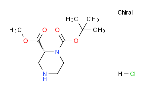 CAS No. 279227-92-8, (R)-1-tert-Butyl 2-methyl piperazine-1,2-dicarboxylate hydrochloride