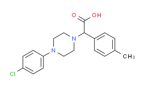 CAS No. 885276-86-8, 2-(4-(4-Chlorophenyl)piperazin-1-yl)-2-(p-tolyl)acetic acid