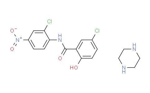 CAS No. 34892-17-6, 5-chloro-N-(2-chloro-4-nitrophenyl)-2-hydroxybenzamide compound with piperazine (1:1)