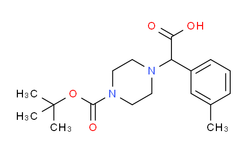 CAS No. 885274-08-8, 2-(4-(tert-butoxycarbonyl)piperazin-1-yl)-2-(m-tolyl)acetic acid