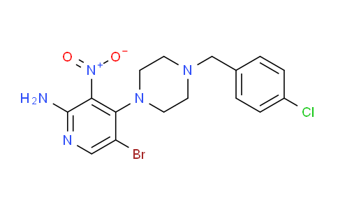 CAS No. 942948-37-0, 5-bromo-4-(4-(4-chlorobenzyl)piperazin-1-yl)-3-nitropyridin-2-amine