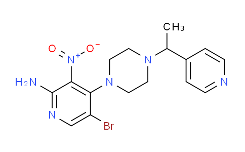 CAS No. 942949-00-0, 5-bromo-3-nitro-4-(4-(1-(pyridin-4-yl)ethyl)piperazin-1-yl)pyridin-2-amine