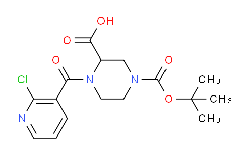 CAS No. 1353944-91-8, 4-(tert-Butoxycarbonyl)-1-(2-chloronicotinoyl)piperazine-2-carboxylic acid