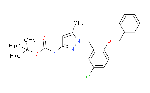 CAS No. 913566-84-4, tert-butyl (1-(2-(benzyloxy)-5-chlorobenzyl)-5-methyl-1H-pyrazol-3-yl)carbamate
