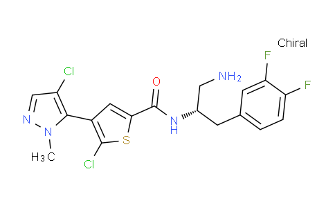 CAS No. 1047634-63-8, (S)-N-(1-amino-3-(3,4-difluorophenyl)propan-2-yl)-5-chloro-4-(4-chloro-1-methyl-1H-pyrazol-5-yl)thiophene-2-carboxamide