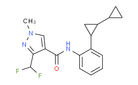 CAS No. 874967-67-6, N-(2-([1,1'-bi(cyclopropan)]-2-yl)phenyl)-3-(difluoromethyl)-1-methyl-1H-pyrazole-4-carboxamide