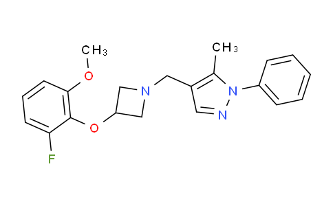 CAS No. 1245469-44-6, 4-((3-(2-fluoro-6-methoxyphenoxy)azetidin-1-yl)methyl)-5-methyl-1-phenyl-1H-pyrazole