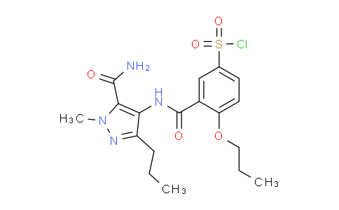 CAS No. 374776-34-8, 3-((5-carbamoyl-1-methyl-3-propyl-1H-pyrazol-4-yl)carbamoyl)-4-propoxybenzenesulfonyl chloride