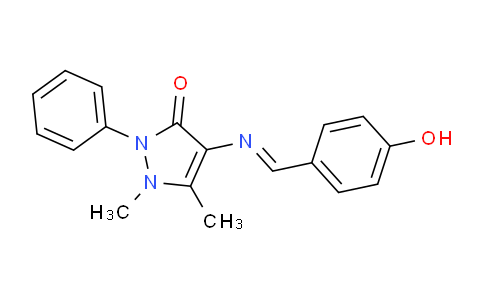 CAS No. 65144-69-6, (E)-4-((4-hydroxybenzylidene)amino)-1,5-dimethyl-2-phenyl-1,2-dihydro-3H-pyrazol-3-one