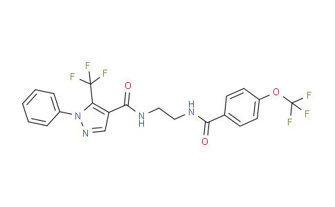 CAS No. 1231243-90-5, 1-phenyl-N-(2-(4-(trifluoromethoxy)benzamido)ethyl)-5-(trifluoromethyl)-1H-pyrazole-4-carboxamide