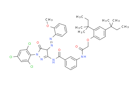 CAS No. 55664-78-3, (E)-3-(2-(2,4-di-tert-pentylphenoxy)acetamido)-N-(4-((2-methoxyphenyl)diazenyl)-5-oxo-1-(2,4,6-trichlorophenyl)-4,5-dihydro-1H-pyrazol-3-yl)benzamide