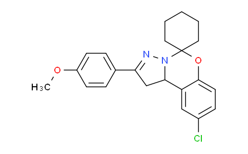 CAS No. 303059-74-7, 9-Chloro-2-(4-methoxyphenyl)-1,10b-dihydrospiro[benzo[e]pyrazolo[1,5-c][1,3]oxazine-5,1'-cyclohexane]