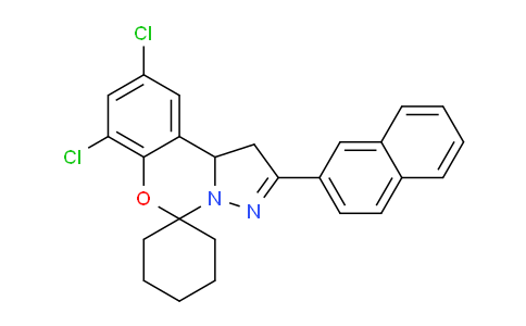CAS No. 303059-79-2, 7,9-Dichloro-2-(naphthalen-2-yl)-1,10b-dihydrospiro[benzo[e]pyrazolo[1,5-c][1,3]oxazine-5,1'-cyclohexane]