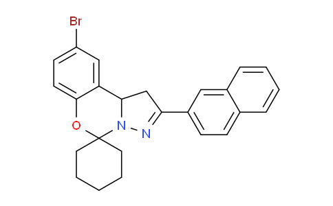 CAS No. 303060-56-2, 9-Bromo-2-(naphthalen-2-yl)-1,10b-dihydrospiro[benzo[e]pyrazolo[1,5-c][1,3]oxazine-5,1'-cyclohexane]