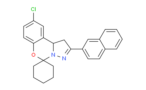 CAS No. 303060-59-5, 9-Chloro-2-(naphthalen-2-yl)-1,10b-dihydrospiro[benzo[e]pyrazolo[1,5-c][1,3]oxazine-5,1'-cyclohexane]