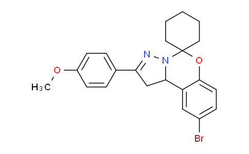 CAS No. 303060-87-9, 9-Bromo-2-(4-methoxyphenyl)-1,10b-dihydrospiro[benzo[e]pyrazolo[1,5-c][1,3]oxazine-5,1'-cyclohexane]