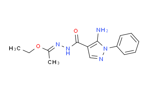 CAS No. 99347-10-1, Ethyl N'-(5-amino-1-phenyl-1H-pyrazole-4-carbonyl)acetohydrazonate