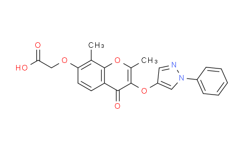618432-52-3 | 2-((2,8-Dimethyl-4-oxo-3-((1-phenyl-1H-pyrazol-4-yl)oxy)-4H-chromen-7-yl)oxy)acetic acid