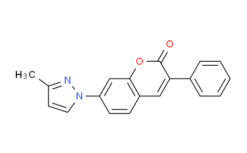 CAS No. 34742-12-6, 7-(3-Methyl-1H-pyrazol-1-yl)-3-phenyl-2H-chromen-2-one