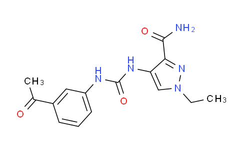 CAS No. 957485-68-6, 4-(3-(3-Acetylphenyl)ureido)-1-ethyl-1H-pyrazole-3-carboxamide