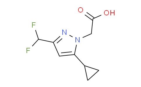 CAS No. 1002032-66-7, 2-(5-Cyclopropyl-3-(difluoromethyl)-1H-pyrazol-1-yl)acetic acid