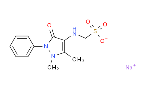 CAS No. 129-89-5, sodium;[(1,5-dimethyl-3-oxo-2-phenylpyrazol-4-yl)amino]methanesulfonate