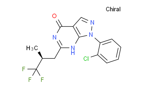 CAS No. 794568-91-5, 1-(2-chlorophenyl)-6-[(2S)-3,3,3-trifluoro-2-methylpropyl]-5H-pyrazolo[3,4-d]pyrimidin-4-one