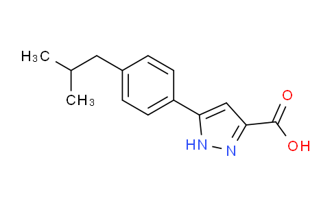 CAS No. 1260228-57-6, 5-[4-(2-Methylpropyl)phenyl]-1H-pyrazole-3-carboxylic acid