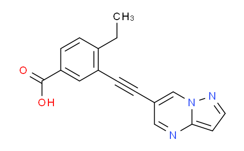 CAS No. 1429618-03-0, 4-ethyl-3-(2-{pyrazolo[1,5-a]pyrimidin-6-yl}ethynyl)benzoic acid