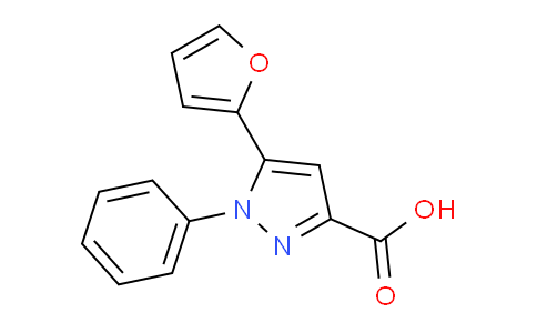 CAS No. 100537-55-1, 5-(Furan-2-yl)-1-phenyl-1h-pyrazole-3-carboxylic acid