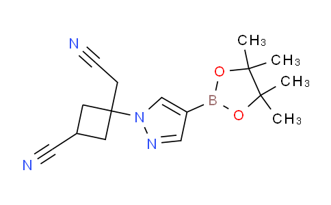 CAS No. 1153950-01-6, 3-(Cyanomethyl)-3-(4-(4,4,5,5-tetramethyl-1,3,2-dioxaborolan-2-yl)-1H-pyrazol-1-yl)cyclobutane-1-carbonitrile