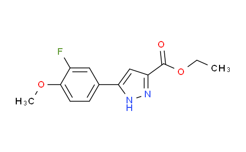 CAS No. 1326810-54-1, Ethyl 5-(3-fluoro-4-methoxyphenyl)-1H-pyrazole-3-carboxylate