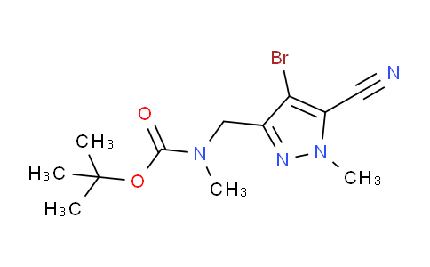 CAS No. 1454848-24-8, tert-butyl N-[(4-bromo-5-cyano-1-methylpyrazol-3-yl)methyl]-N-methylcarbamate