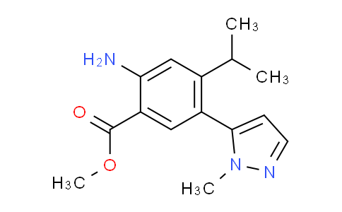 CAS No. 912574-66-4, methyl 2-amino-4-isopropyl-5-(1-methyl-1H-pyrazol-5-yl)benzoate