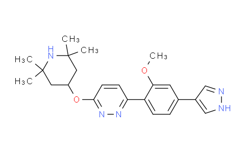 CAS No. 1562344-12-0, 3-[2-methoxy-4-(1H-pyrazol-4-yl)phenyl]-6-(2,2,6,6-tetramethylpiperidin-4-yl)oxypyridazine