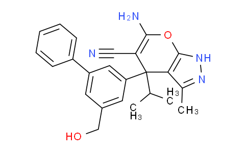 CAS No. 2146095-85-2, 6-Amino-4-(5-(hydroxymethyl)-[1,1′-biphenyl]-3-yl)-4- isopropyl-3-methyl-1,4-dihydropyrano[2,3-c]pyrazole-5- carbonitrile