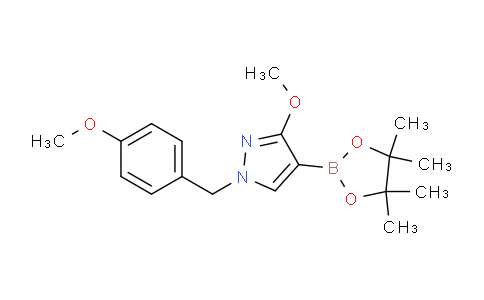 CAS No. 1662682-34-9, 3-methoxy-1-[(4-methoxyphenyl)methyl]-4-(4,4,5,5-tetramethyl-1,3,2-dioxaborolan-2-yl)-1H-pyrazole