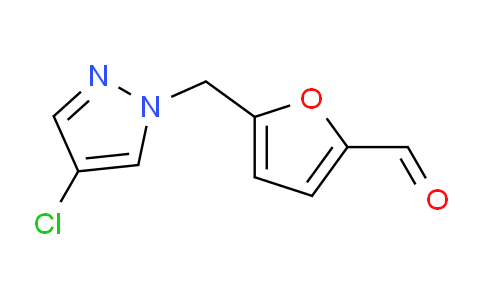 CAS No. 1006472-01-0, 5-[(4-chloro-1H-pyrazol-1-yl)methyl]furan-2-carbaldehyde