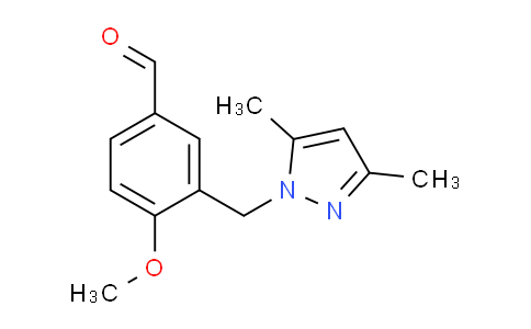 CAS No. 436086-91-8, 3-[(3,5-dimethyl-1H-pyrazol-1-yl)methyl]-4-methoxybenzaldehyde