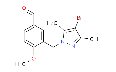 CAS No. 512826-72-1, 3-[(4-bromo-3,5-dimethyl-1H-pyrazol-1-yl)methyl]-4-methoxybenzaldehyde
