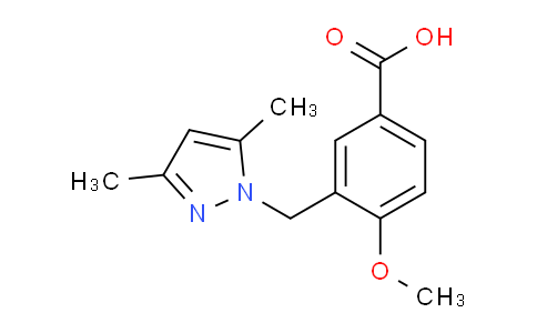 CAS No. 887408-93-7, 3-[(3,5-dimethyl-1H-pyrazol-1-yl)methyl]-4-methoxybenzoic acid