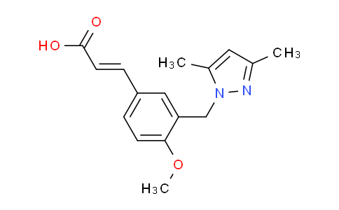MC736345 | 1020050-89-8 | (2E)-3-{3-[(3,5-dimethyl-1H-pyrazol-1-yl)methyl]-4-methoxyphenyl}acrylic acid