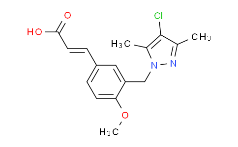 CAS No. 1020050-88-7, (2E)-3-{3-[(4-chloro-3,5-dimethyl-1H-pyrazol-1-yl)methyl]-4-methoxyphenyl}acrylic acid