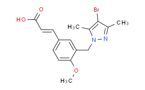 CAS No. 1020050-90-1, (2E)-3-{3-[(4-bromo-3,5-dimethyl-1H-pyrazol-1-yl)methyl]-4-methoxyphenyl}acrylic acid