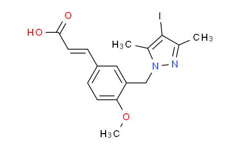 CAS No. 1173463-34-7, (2E)-3-{3-[(4-iodo-3,5-dimethyl-1H-pyrazol-1-yl)methyl]-4-methoxyphenyl}acrylic acid
