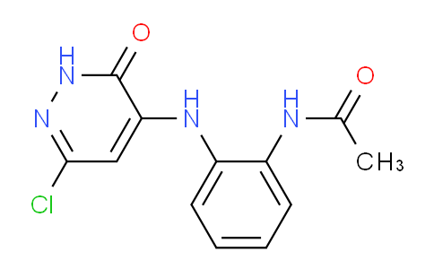 CAS No. 41806-77-3, N-(2-((6-chloro-3-oxo-2,3-dihydropyridazin-4-yl)amino)phenyl)acetamide