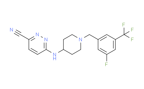 CAS No. 1032714-06-9, 6-((1-(3-fluoro-5-(trifluoromethyl)benzyl)piperidin-4-yl)amino)pyridazine-3-carbonitrile