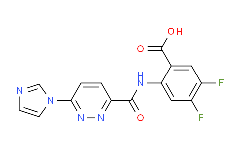 CAS No. 2375420-34-9, 4,5-difluoro-2-[(6-imidazol-1-ylpyridazine-3-carbonyl)amino]benzoic acid