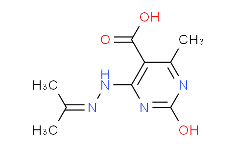 CAS No. 62900-20-3, 2-hydroxy-4-methyl-6-(2-(propan-2-ylidene)hydrazinyl)pyrimidine-5-carboxylic acid
